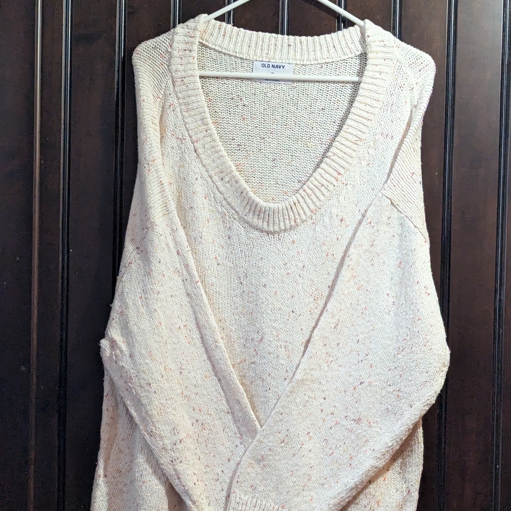 Old Navy Women's Speckled Confetti V-Neck Sweater